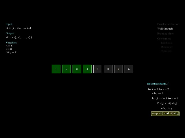 Selection Sort explained in 3 minutes | Algorithm, Complexity & Correctness Proof