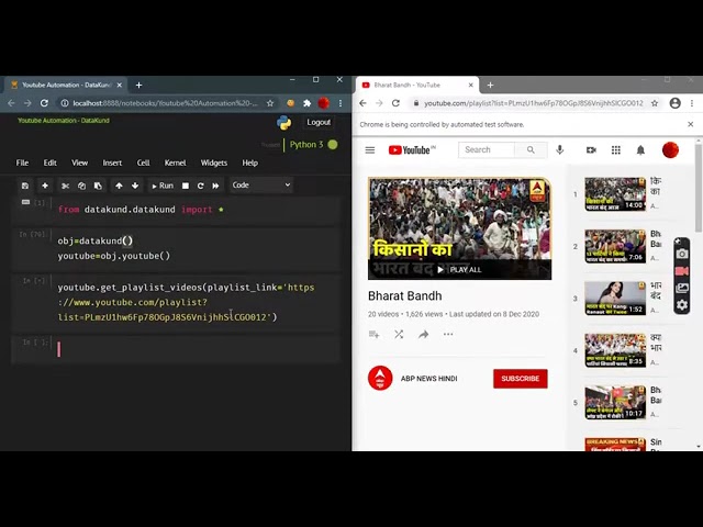 Youtube Playlist Videos Scraper | Youtube Automation | Youtube Scraper- Python,DataKund