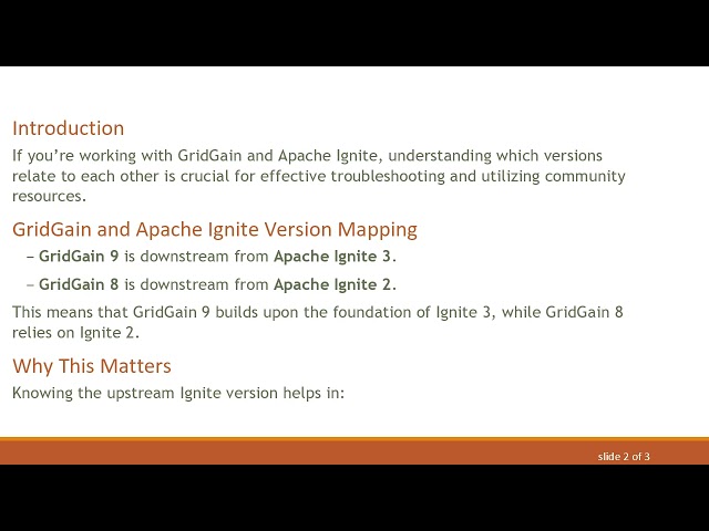Understanding the Relationship Between GridGain 9 and Apache Ignite Versions