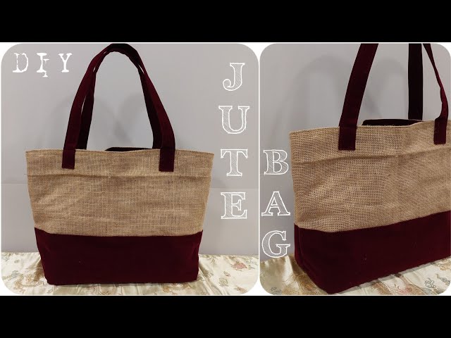DIY | How To Make A Jute Tote Bag , Jute Handbag Tutorial