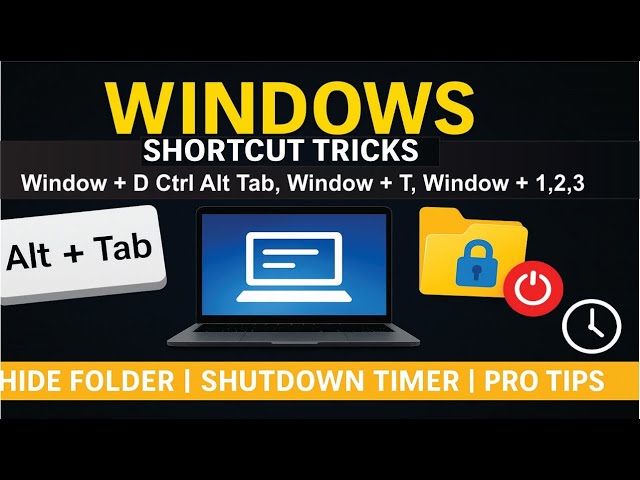 "Windows Shortcut Tricks | Alt+Tab, Ctrl+Alt+Tab, Folder Hide/Unhide & Shutdown Timer"