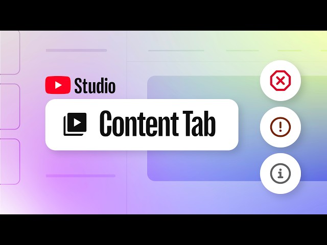 The Content Tab in YouTube Studio