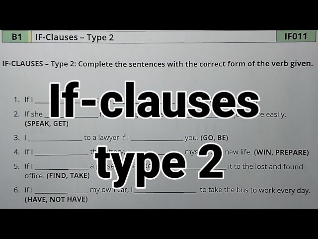 If-clauses type 2/ If-clauses conditional 2 questions/if-clauses conditional 2 important questions 