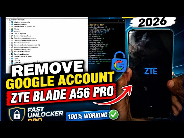 ✅️Remove Google account from ZTE BLADE A56 Pro New security patch 2026 By Fast Unlocker Pro