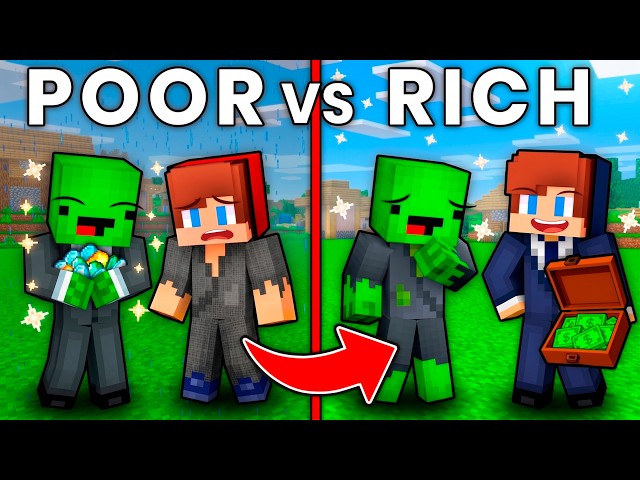 JJ and Mikey Became POOR vs RICH Player in Minecraft on SparkLands