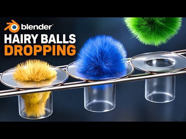 Hairy Balls Dropping Simulation | Blender Beginner Tutorial