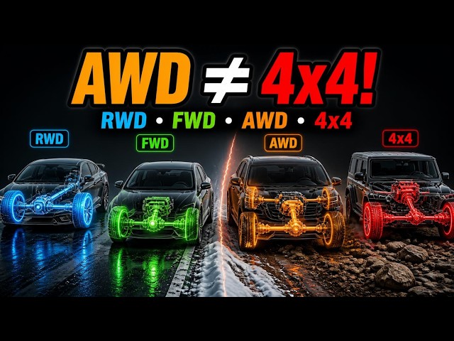 RWD vs FWD vs AWD vs 4x4 Explained  Which Drivetrain Is Best
