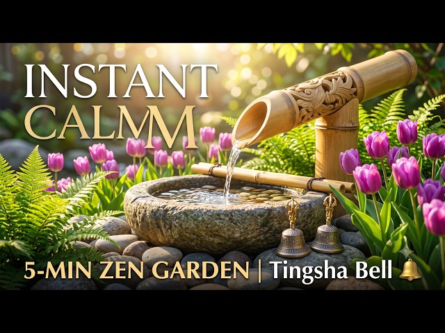 Reset Your Nervous System in 5 Minutes | Japanese Zen Garden & Mindfulness Bell