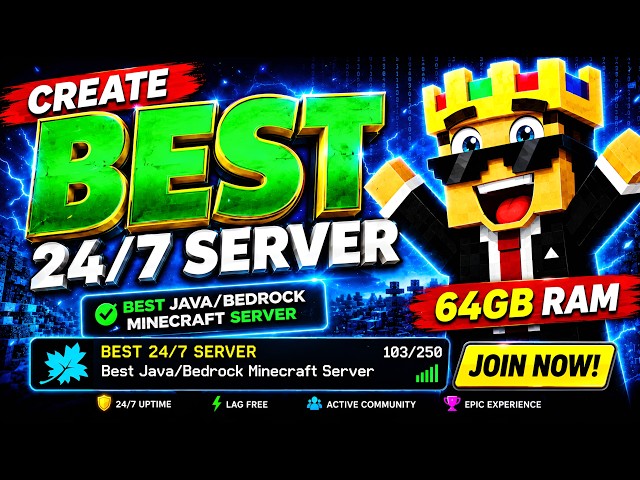 How To Make 24/7 Minecraft Server Java + PE Cracked | Best 24/7 Minecraft Server Hosting🟩