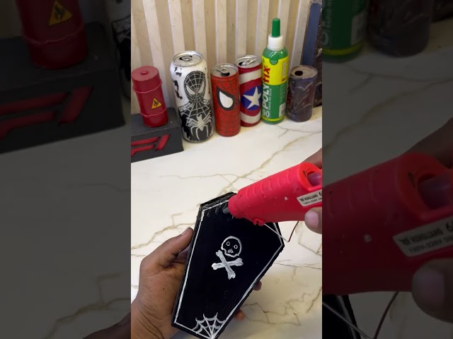 DIY Spooky Coffin Pen Holder ⚰️💀 | Cardboard Craft