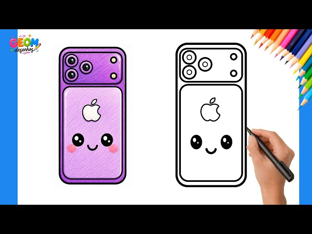 📱COMO DESENHAR UM IPHONE KAWAII PASSO A PASSO | MUITO FÁCIL!