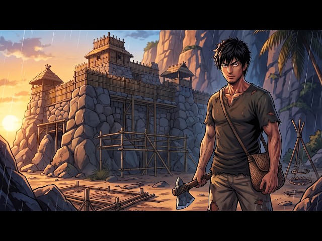 I Built a Fortress Alone on a Deadly Island—No Modern Tools Used.