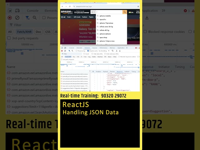 ReactJS Tutorial: Handling JSON Data, Web Development, Frontend, ReactJS in Telugu, Frontend #shorts