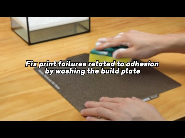 Fix print failures related to adhesion by washing the build plate