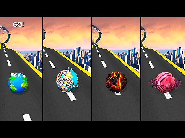What Unites Them? 4 Balls Face Off on Same Levels: Globe, Saturn, Lava & Suitcase! Race 1385