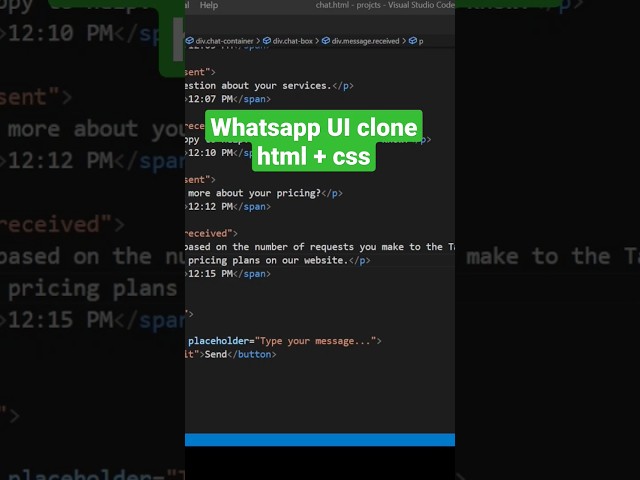 design whatsapp and messenger clone html css #shortvideo #tutorial #shorts #learning