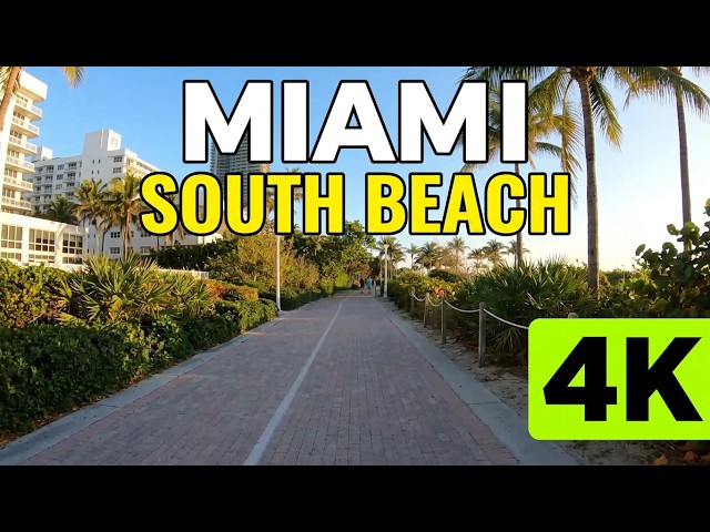 Miami South Beach Morning Run in 4K | Virtual Running Adventure