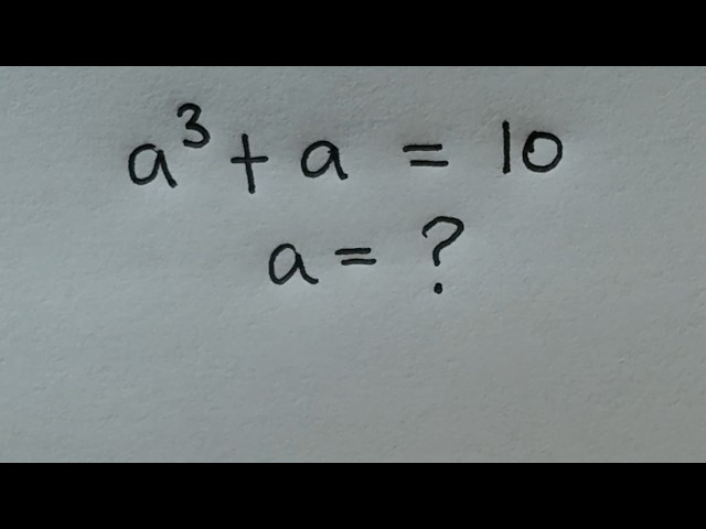 Solve for a in this nice Algebra equation | Math Olympiad Mathematics