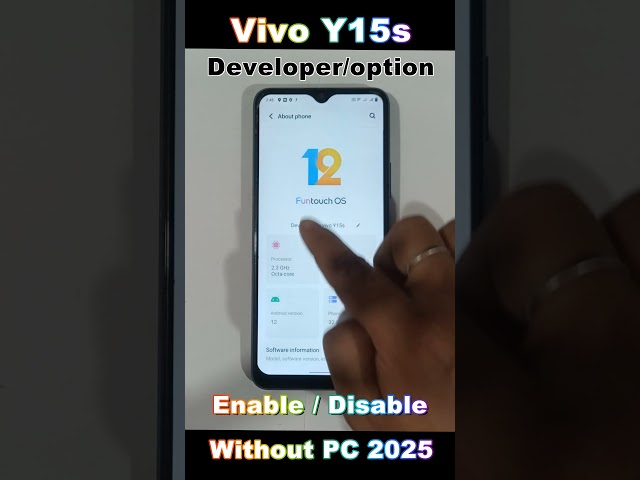 Vivo Y15s Enable/Disable, Developer option, New Developer settings On/ Vivo Y15s Without PC 2025