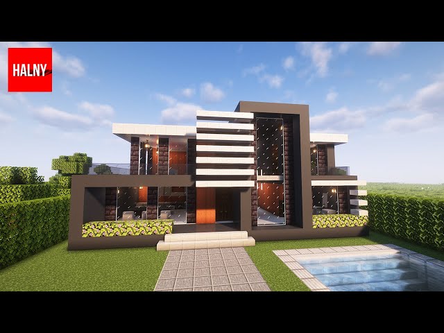 Realistic modern house in minecraft tutorial