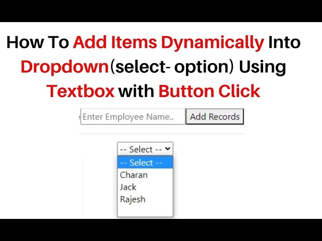 ReactJS Dynamically Add Items Into Dropdown With Button Click