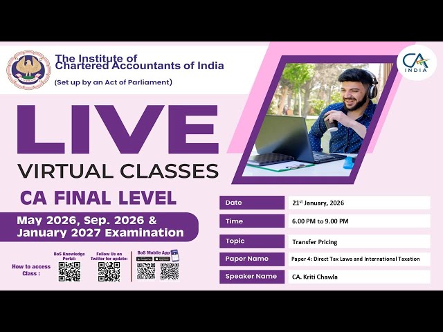 Final Paper 4: DTL & IT | Topic: Transfer Pricing | Session 2 | 21 Jan, 2026