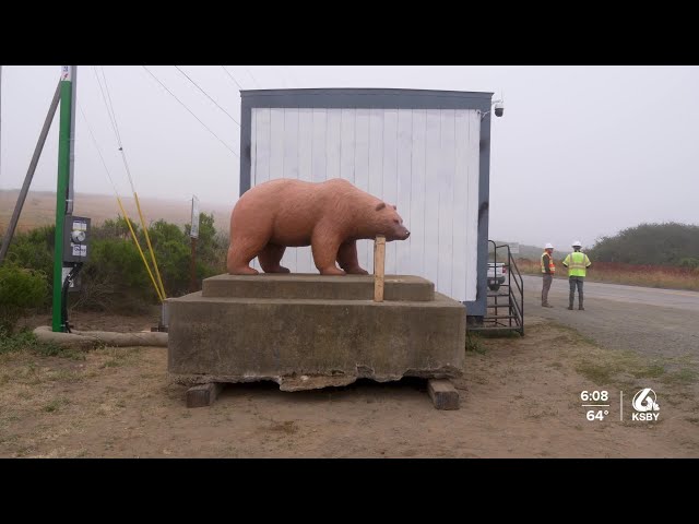 Bridge construction forces relocation of Los Osos bear statue