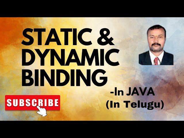 STATIC BINDING & DYNAMIC BINDING IN INHERITANCE CONCEPT IN JAVA //IN TELUGU #java #telugu #viral