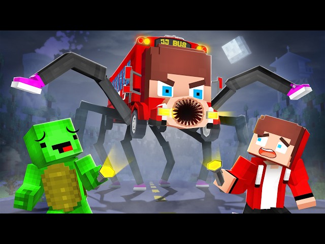JJ and Mikey vs BUS EATER - Maizen Minecraft Animation