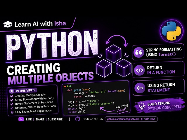 Python OOP | Multiple Objects, String Formatting & Return Statement | Python for Beginners