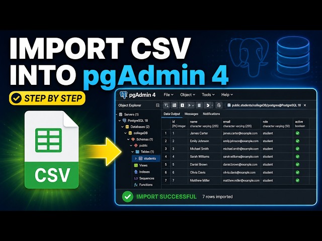 Import CSV File into PostgreSQL Using pgAdmin 4 | Step by Step