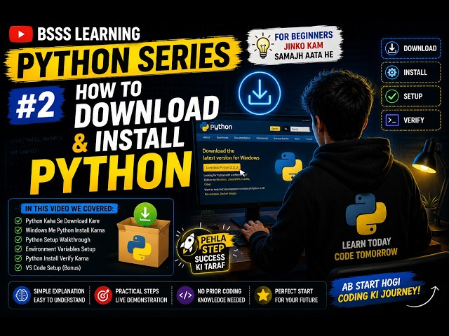Install Python in 5 Minutes | Python for Beginners | Hindi | Episode 2