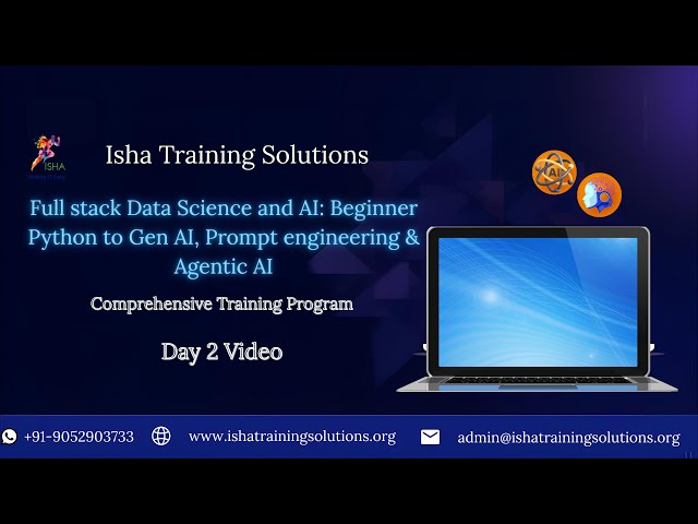 AI & ML Day 2 On 7th January 2026. Pls contact or WhatsApp us on +91-9052903733 to enroll.