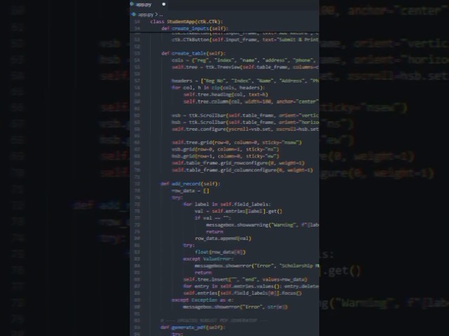 I made student details input system using #python
