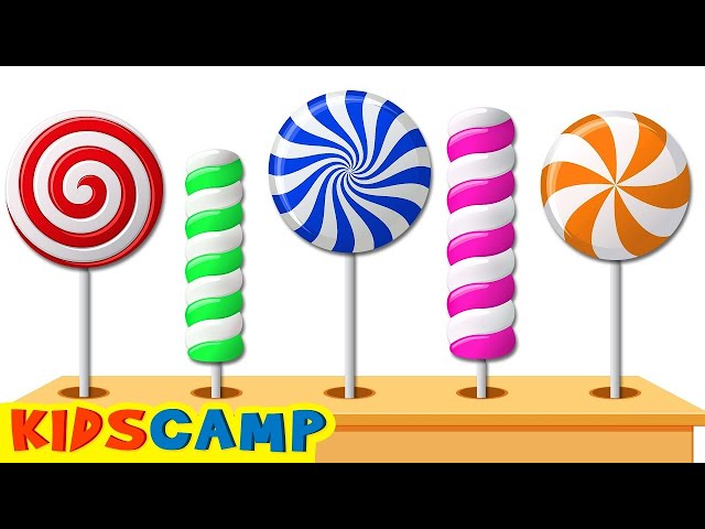 🔴  🌈 Learn Colors With Lollipops Candies Popping 🍭  | Toddler Learning Video By KidsCamp