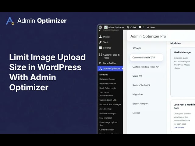 How to Limit Image Upload Size in WordPress with Admin Optimizer