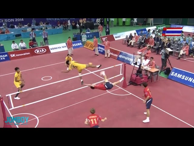 Thailand beats Korea in kick volleyball (Sepak Takraw,) a breakdown