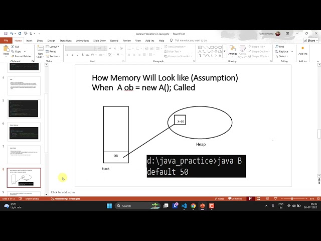 Instance Variables in Java || Importance of THIS keyword with respect to pointing to current object