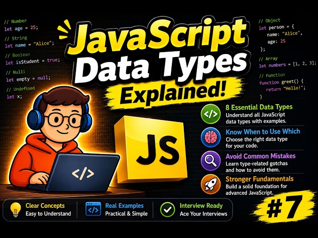 JavaScript Data Types Explained | Primitive & Non-Primitive Data Types | JavaScript for Beginners #9