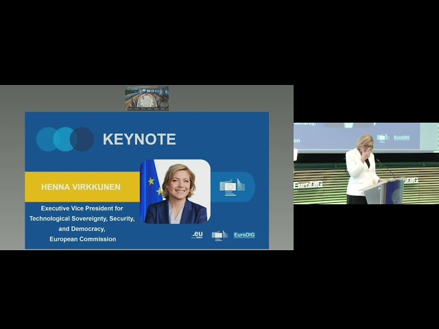 EuroDIG 2026 · Keynote by Henna Virkkunen  | Twenty years of .eu: Europe’s tech sovereignty ...