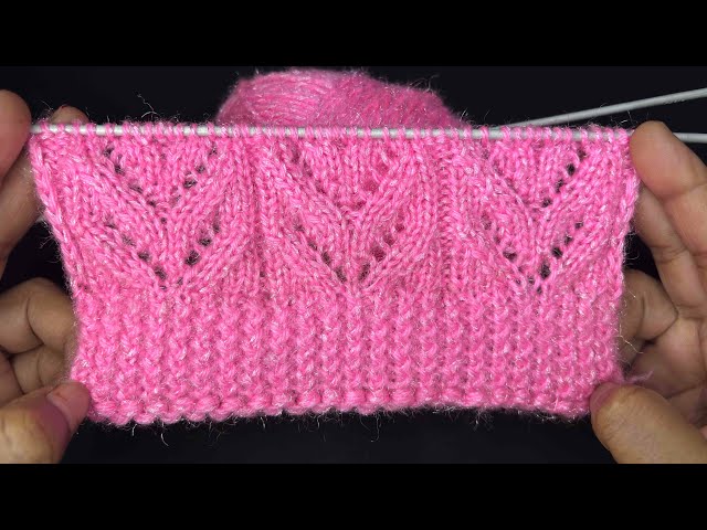 🌸 Beautiful Leaf Lace Knitting Pattern | Easy & Elegant Sweater/Cardigan Design for Beginners