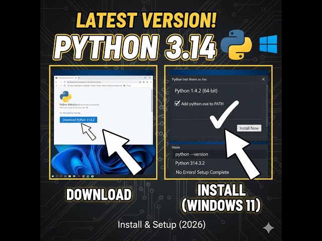 Install Python 3.14 on Windows 11 in 3 Minutes!