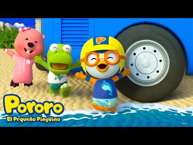 ¡Las Ruedas del Autobús! 🚌🌊 Vamos a la Playa con Pororo | Canciones Infantiles