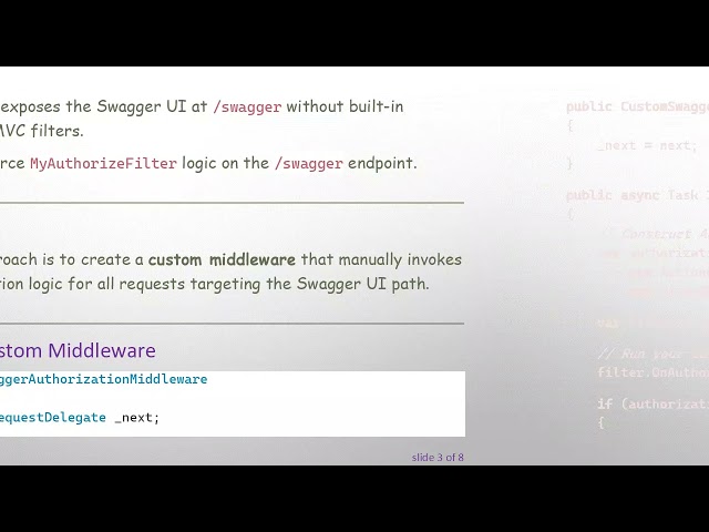 How to Apply a Custom Authorization Filter to Swagger UI Endpoint in ASP.NET Core 8 with NSwag