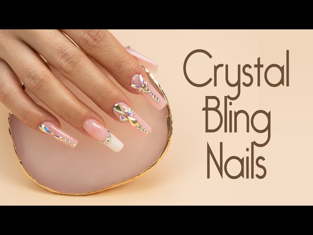 Crystal Bling Nails with Dipping Powder - Full Set