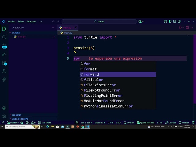 CUADRO EN TURTLE PYTHON