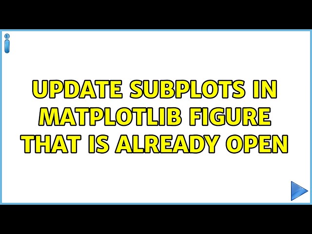 Update subplots in Matplotlib figure that is already open