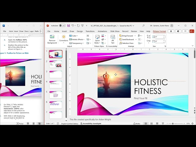 modl cengage powerpoint module 3 project 1b "Holistic Fitness"