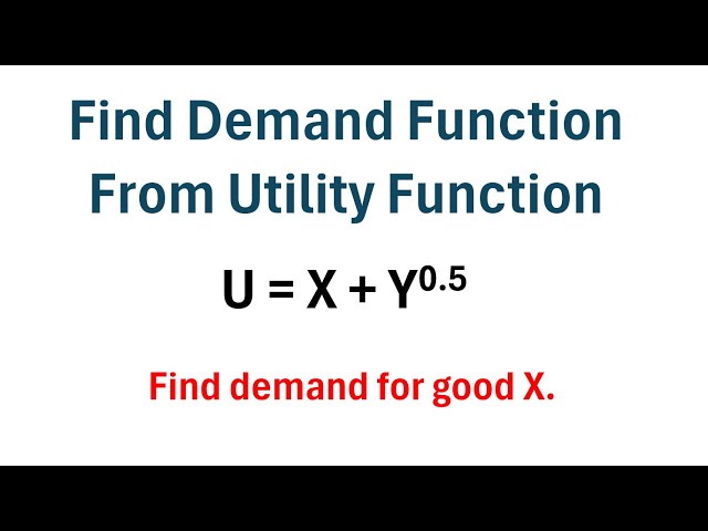 How to Find a Demand Function from a Utility Function