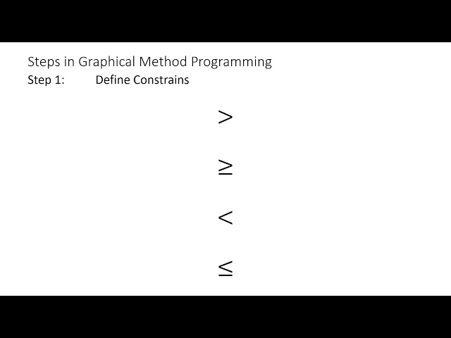 Video 8   Linear Programming Problem